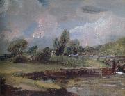 John Constable Flatford Lock 1810-12 Spain oil painting artist